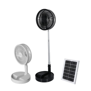 MJ-SF6 wiederaufladbares Mini Ruhig tragbarer faltbarer Solar-DC-Standlüfter mit Batterie USB für Campinghaus Gewächshaus